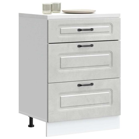 Mueble bajo de cocina Kalmar madera de ingeniería gris hormigón de , Armarios de cocina - Ref: Foro24-854283, Precio: 107,34 ...