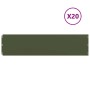 Bordes césped 20 uds acero laminado frío verde oliva 25x103 cm de , Ribetes y bordes para jardín - Ref: Foro24-860175, Precio...