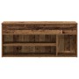 Banco zapatero madera ingeniería madera vieja 102x30,5x45 cm de , Zapateros y organizadores de calzado - Ref: Foro24-859143, ...