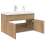 Mueble para lavabo con lavabo integrado y grifo roble artesanal de , Muebles de baño - Ref: Foro24-3328908, Precio: 239,56 €,...