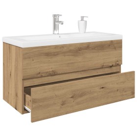Mueble para lavabo con lavabo integrado y grifo roble artesanal de , Tocadores de baño - Ref: Foro24-3328936, Precio: 334,31 ...