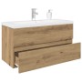 Mueble para lavabo con lavabo integrado y grifo roble artesanal de , Tocadores de baño - Ref: Foro24-3328936, Precio: 334,31 ...
