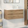 Mueble para lavabo con lavabo integrado y grifo roble artesanal de , Tocadores de baño - Ref: Foro24-3328936, Precio: 334,31 ...