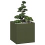 Jardinera acero verde oliva 80x80x80 cm de , Maceteros y jardineras - Ref: Foro24-860783, Precio: 130,63 €, Descuento: %