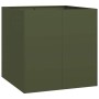 Jardinera acero verde oliva 80x80x80 cm de , Maceteros y jardineras - Ref: Foro24-860783, Precio: 130,63 €, Descuento: %