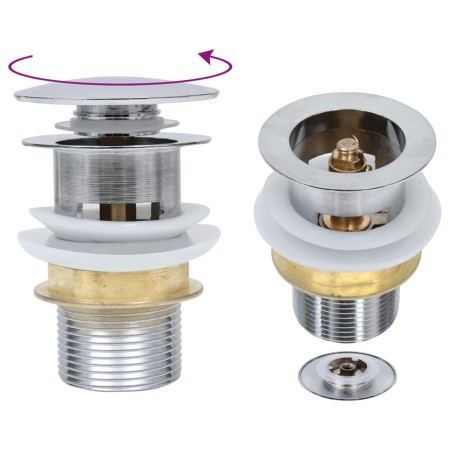 Desagüe empuje sin función desbordamiento plata 6,4x6,4x9,1 cm de vidaXL, Grifos - Ref: Foro24-149064, Precio: 15,03 €, Descu...