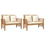 Set de muebles para jardín 3 piezas con cojines madera acacia de vidaXL, Conjuntos de jardín - Ref: Foro24-3058095, Precio: 4...