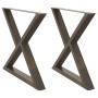 Patas para mesa de comedor 2 uds acero natural 90x(72-73,3) cm de , Patas para mesas - Ref: Foro24-4012735, Precio: 132,39 €,...