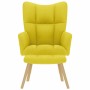 Sillón de relax con taburete tela amarillo clara de , Sillones - Ref: Foro24-4016787, Precio: 127,56 €, Descuento: %