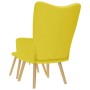 Sillón de relax con taburete tela amarillo clara de , Sillones - Ref: Foro24-4016787, Precio: 127,56 €, Descuento: %
