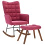 Mecedora con taburete de terciopelo rojo vino de , Mecedoras - Ref: Foro24-4016848, Precio: 142,91 €, Descuento: %