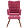 Mecedora con taburete de terciopelo rojo vino de , Mecedoras - Ref: Foro24-4016848, Precio: 142,91 €, Descuento: %