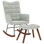 Mecedora con taburete de terciopelo gris claro de , Mecedoras - Ref: Foro24-4016843, Precio: 141,52 €, Descuento: %