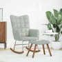 Mecedora con taburete de terciopelo gris claro de , Mecedoras - Ref: Foro24-4016843, Precio: 141,52 €, Descuento: %