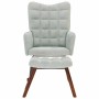 Mecedora con taburete de terciopelo gris claro de , Mecedoras - Ref: Foro24-4016843, Precio: 141,52 €, Descuento: %