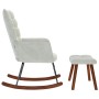 Mecedora con taburete de terciopelo gris claro de , Mecedoras - Ref: Foro24-4016843, Precio: 141,52 €, Descuento: %