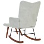 Mecedora con taburete de terciopelo gris claro de , Mecedoras - Ref: Foro24-4016843, Precio: 141,52 €, Descuento: %