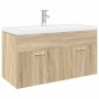 Mueble de baño con lavabo integrado roble Sonoma de , Muebles de baño - Ref: Foro24-3325016, Precio: 293,27 €, Descuento: %