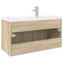 Mueble de baño con lavabo integrado roble Sonoma de , Muebles de baño - Ref: Foro24-3325016, Precio: 293,27 €, Descuento: %
