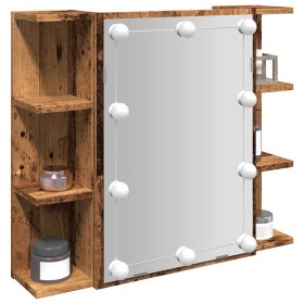 Mueble con espejo y LED madera vieja 70x16,5x60 cm de , Tocadores de baño - Ref: Foro24-857003, Precio: 100,43 €, Descuento: %