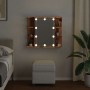 Mueble con espejo y LED madera vieja 70x16,5x60 cm de , Tocadores de baño - Ref: Foro24-857003, Precio: 100,43 €, Descuento: %