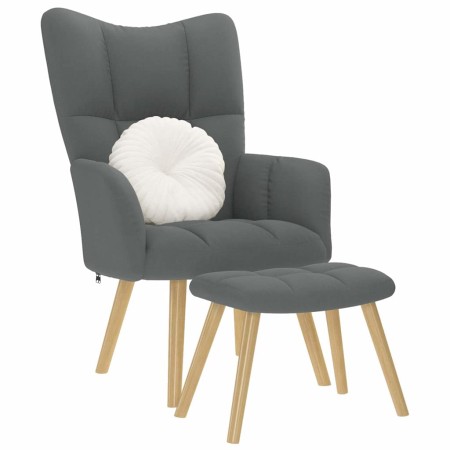 Sillón de relax con taburete tela gris oscuro de , Sillones - Ref: Foro24-4016779, Precio: 127,34 €, Descuento: %