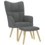 Sillón de relax con taburete tela gris oscuro de , Sillones - Ref: Foro24-4016779, Precio: 127,34 €, Descuento: %