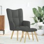 Sillón de relax con taburete tela gris oscuro de , Sillones - Ref: Foro24-4016779, Precio: 127,34 €, Descuento: %
