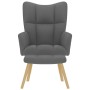 Sillón de relax con taburete tela gris oscuro de , Sillones - Ref: Foro24-4016779, Precio: 127,34 €, Descuento: %