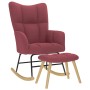 Sillón mecedora con taburete tela rojo tinto de , Mecedoras - Ref: Foro24-4016803, Precio: 145,73 €, Descuento: %