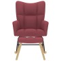 Sillón mecedora con taburete tela rojo tinto de , Mecedoras - Ref: Foro24-4016803, Precio: 145,73 €, Descuento: %