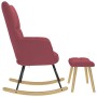 Sillón mecedora con taburete tela rojo tinto de , Mecedoras - Ref: Foro24-4016803, Precio: 145,73 €, Descuento: %