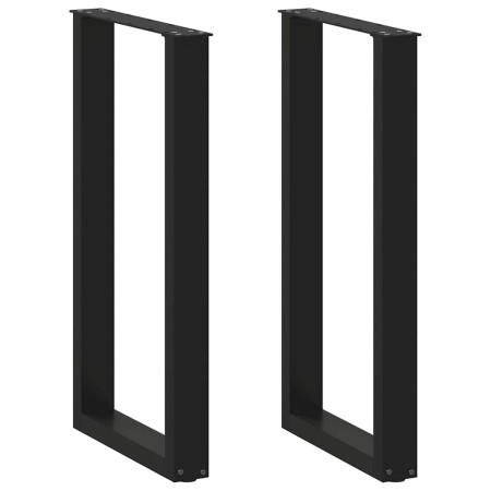 Patas de mesa de centro forma U 2uds acero negro 50x(90-91) cm de , Patas para mesas - Ref: Foro24-4013220, Precio: 125,39 €,...