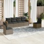 Set de muebles de jardín 6 pzas y cojines ratán sintético gris en Conjuntos de jardín | Comprar online en Foru.es