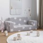 Sofá infantil de 2 plazas gris claro con estrellas felpa suave de , Mobiliario para bebés y niños pequeños - Ref: Foro24-4104...