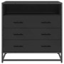 Cajonera de madera contrachapada negro 70x41x70 cm de , Cajoneras - Ref: Foro24-849084, Precio: 117,65 €, Descuento: %