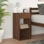 Mesilla de noche con cajón roble marrón 35x34x66,5 cm de , Mesitas de noche - Ref: Foro24-858725, Precio: 53,71 €, Descuento: %