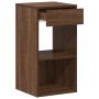 Mesilla de noche con cajón roble marrón 35x34x66,5 cm de , Mesitas de noche - Ref: Foro24-858725, Precio: 53,71 €, Descuento: %