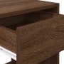 Mesilla de noche con cajón roble marrón 35x34x66,5 cm de , Mesitas de noche - Ref: Foro24-858725, Precio: 53,71 €, Descuento: %