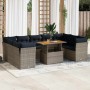 Set de sofás de jardín y cojines 10 pzas ratán sintético gris de , Conjuntos de jardín - Ref: Foro24-3326973, Precio: 769,56 ...