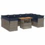 Set de sofás de jardín y cojines 10 pzas ratán sintético gris de , Conjuntos de jardín - Ref: Foro24-3326973, Precio: 769,56 ...