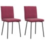 Sillas de comedor 2 unidades terciopelo rojo tinto de , Sillas de comedor - Ref: Foro24-4101249, Precio: 93,23 €, Descuento: %
