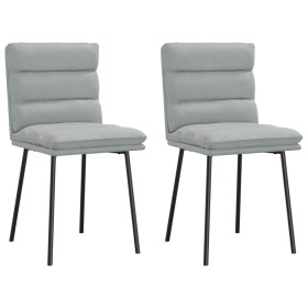 Sillas de comedor 2 unidades terciopelo gris claro de , Sillas de comedor - Ref: Foro24-4101282, Precio: 97,45 €, Descuento: %