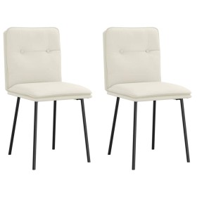 Sillas de comedor 2 unidades terciopelo crema de , Sillas de comedor - Ref: Foro24-4101318, Precio: 89,81 €, Descuento: %