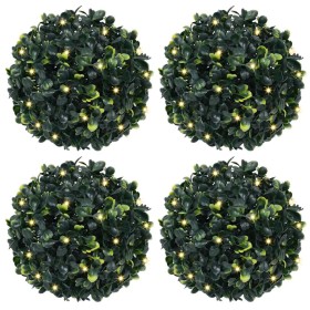 Bolas de boj artificial con luces LED 4 unidades 12 cm de , Flora artificial - Ref: Foro24-3335894, Precio: 46,56 €, Descuent...