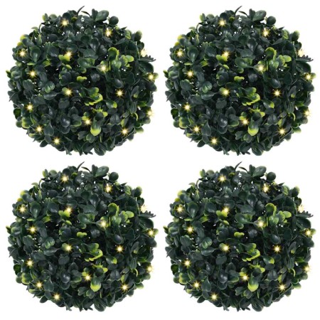 Bolas de boj artificial con luces LED 4 unidades 12 cm de , Flora artificial - Ref: Foro24-3335894, Precio: 46,56 €, Descuent...