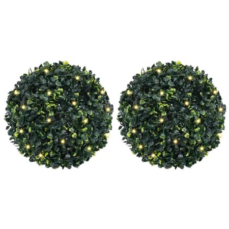 Bolas de boj artificial con luces LED 2 unidades 45 cm de , Flora artificial - Ref: Foro24-3335896, Precio: 115,60 €, Descuen...
