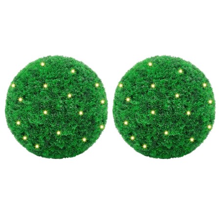 Bolas de boj artificial con luces LED 2 unidades 35 cm de , Flora artificial - Ref: Foro24-3335907, Precio: 65,61 €, Descuent...