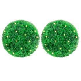 Bolas de boj artificial con luces LED 2 unidades 22 cm de , Flora artificial - Ref: Foro24-3335905, Precio: 36,53 €, Descuent...