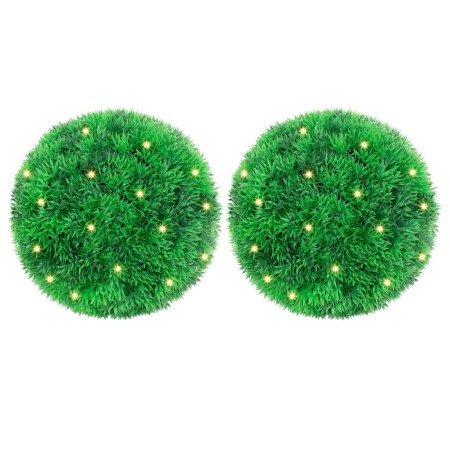 Bolas de boj artificial con luces LED 2 unidades 22 cm de , Flora artificial - Ref: Foro24-3335905, Precio: 36,53 €, Descuent...
